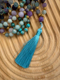 Fluorite, Imperial Jasper, Agate & Amazonite Mala Beaded Necklace