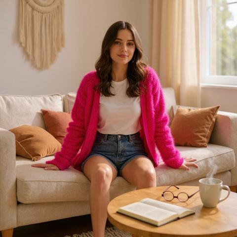 Button Front Mohair Cardigan