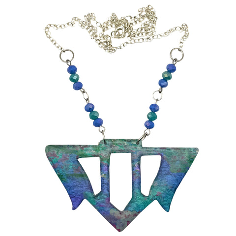 Goddess Shield Necklace Water Lillies