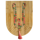 Coral, Rose Quartz & Royal Jasper Mala Beaded Necklace