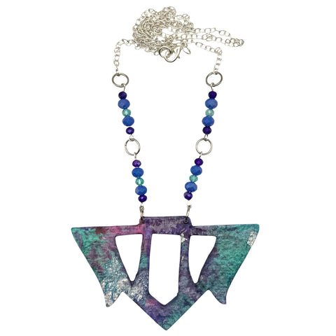 Goddess Shield Necklace Hydrangea Dreams
