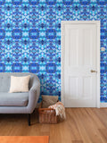 Repeat Pattern Wallpaper Mediterranean Blue