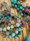 Fluorite, Imperial Jasper, Agate & Amazonite Mala Beaded Necklace