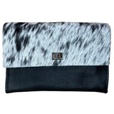 Vermont Black & White Leather Purse Small