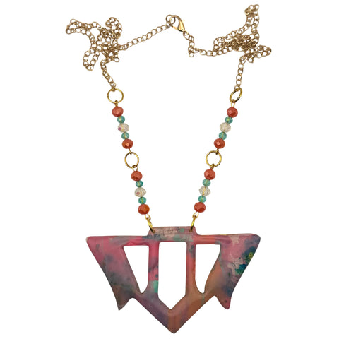 Goddess Shield Necklace Fruit Punch