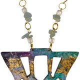 Goddess Shield Necklace Mediterranean Sunrise