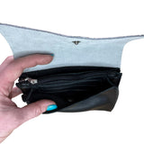 Vermont Black & White Leather Purse Small