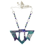 Goddess Shield Necklace Hydrangea Dreams