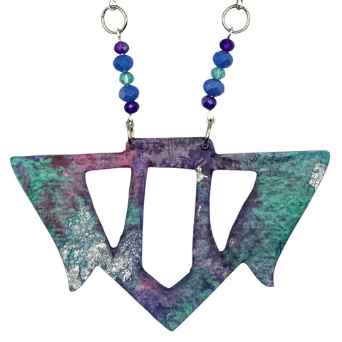 Goddess Shield Necklace Hydrangea Dreams