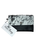 Vermont Black & White Leather Purse Small