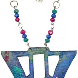 Goddess Shield Necklace Water Lillies