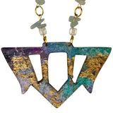Goddess Shield Necklace Mediterranean Sunrise