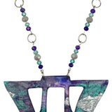 Goddess Shield Necklace Hydrangea Dreams