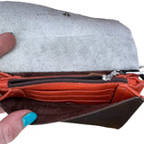 Vermont Brown & White Leather Purse Small