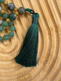 Aventurine, Indian Agate & Rose Quartz Mala Beaded Necklace