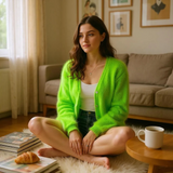 Button Front Mohair Cardigan