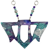 Goddess Shield Necklace Hydrangea Dreams