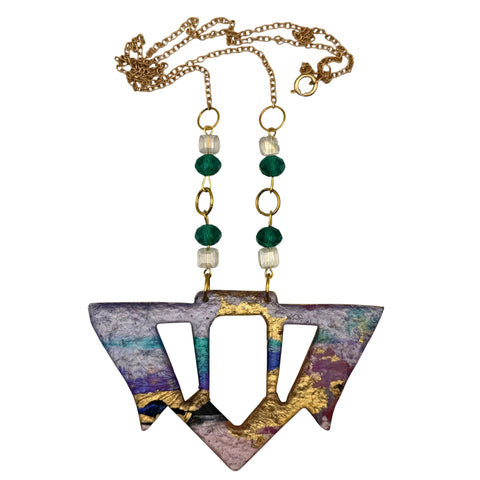 Goddess Shield Necklace Mediterranean Sunrise