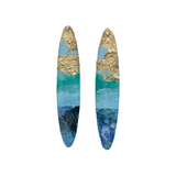 Long Surfboard Mixed Media on Acrylic Resin Earring Pair
