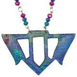 Goddess Shield Necklace Water Lillies