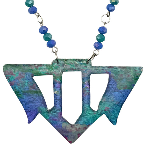 Goddess Shield Necklace Water Lillies