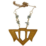 Goddess Shield Necklace Mediterranean Sunrise