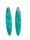 Long Surfboard Mixed Media on Acrylic Resin Earring Pair