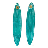 Long Surfboard Mixed Media on Acrylic Resin Earring Pair