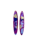 Long Surfboard Mixed Media on Acrylic Resin Earring Pair