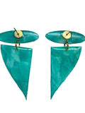 Triangle and Oblong Mixed Media on Acrylic Resin Earring Pair