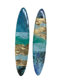 Long Surfboard Mixed Media on Acrylic Resin Earring Pair