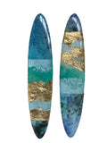 Long Surfboard Mixed Media on Acrylic Resin Earring Pair