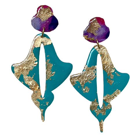 Moroccan Drop Bold Gold Turquoise